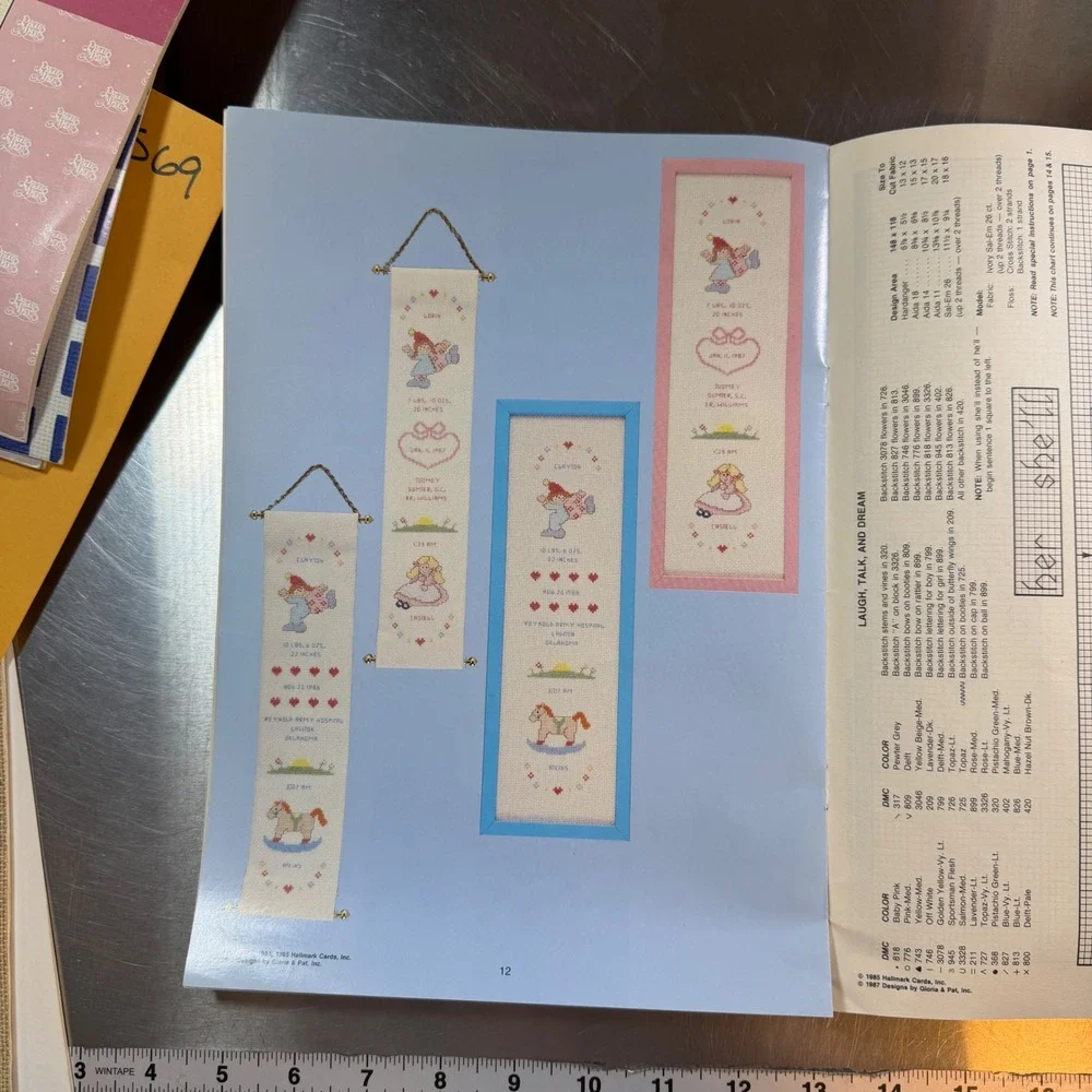 Designs By Gloria & Pat A Baby's Keepsake Cross Stitch Pattern Book 50 Vintage